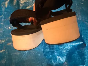 Teva Bicolor Black Platform Strappy Women's Sandal Sz 8 outdoor hiking velcro chunky thumbnail 6