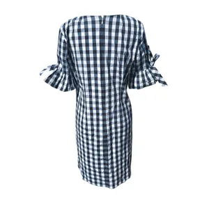 J. Crew Factory‎ NWT Gingham Dress V-Neck Tie Sleeve Black White Size S thumbnail 4