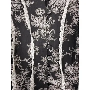 Loft Vintage Black Moody Floral Cottage Button Blouse Size 4 thumbnail 3