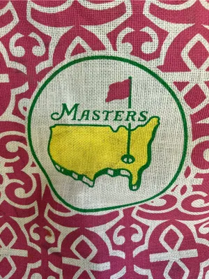 Masters Pink & Green Patterned Tote Bag with Yellow Logo thumbnail 2