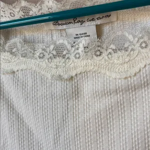 FINAL MARKDOWN American rag Elegant Cream Lace Trim Top xl thumbnail 2