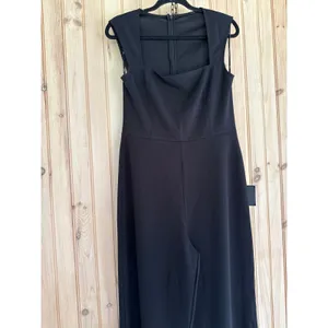 NWT Lulus Black Jumpsuit Enticing Endeavors Black Jumpsuit Party Dinner Size L thumbnail 4