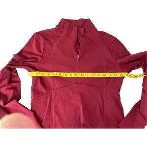Pink by Victoria’s Secret burgundy 1/2 zip jacket back collar logo size s/m thumbnail 4
