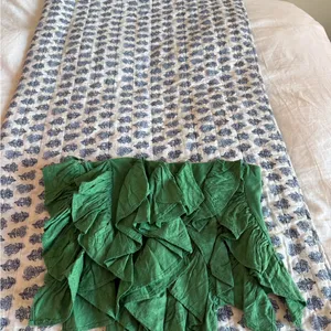 Anthropologie Green Ruffle Crop Top thumbnail 3