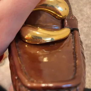 Stuart Weitzman Brown Loafers with Golden Buckles Size 6.5 thumbnail 6