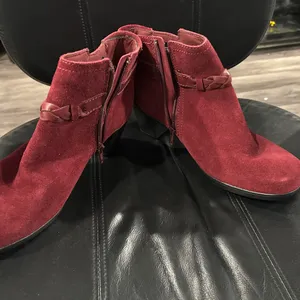 Clarks Women's Burgundy Suede Ankle Boots thumbnail 7