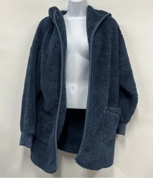 Koolaburra by Ugg Plush hooded Cardigan Size S Blue Oversized Open Front Pockets thumbnail 1