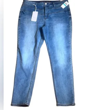 SEVEN 7 sz 16 Stretch light blue Denim TUMMYLESS JEANS Skinny High Waist thumbnail 1