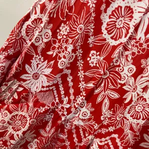 Angie Red White Floral Halter Dress M Smocked‎ Bodice Summer Boho Sundress Sz M thumbnail 7