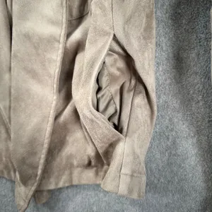 BB Dakota Open Front Moto Jacket Faux Suede Womens Large Beige New Anthropologie thumbnail 3