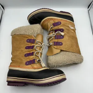 Sorel Joan of Arctic Waterproof Snow Boots Womens Size 6 Suede Faux Fur Mid Calf thumbnail 7
