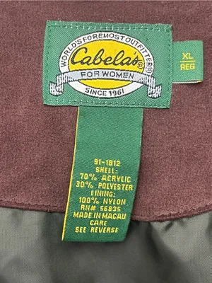 Cabelas Womens Green Moose Pine Tree Applique Cabin Core Sherpa Fleece Jacket XL thumbnail 9