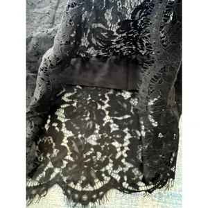 NWT! Chaser Black Floral Lace Scallop Hem Strappy Slip Dress Medium thumbnail 6