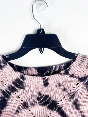 YFB Tie Dye Long Puff Sleeves Cropped Ribbed Knit Sweater Large Boho Casual thumbnail 6