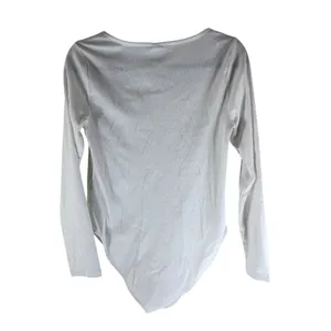 Old Navy Womens Long Sleeve Ribbed Bodysuit Square Neck White L thumbnail 2