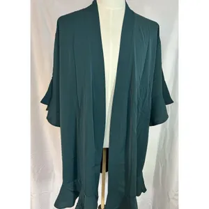 Birdy Grey Robe Emerald Green M/L ‎ Flutter Ruffle Bridesmaid Wedding Cardigan thumbnail 1