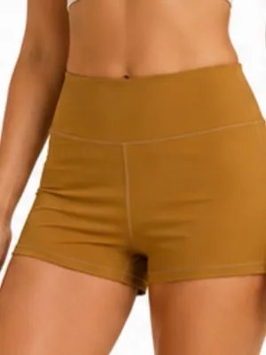 aerie High-Waist Mustard Active Shorts thumbnail 1
