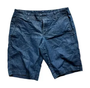 Womens Gap Dark Rinse Flat Front Denim Jean Bermuda Shorts - Sz 6 thumbnail 1