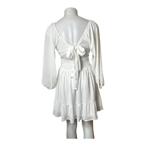 FOROLAV White Long Sleeve Mini Dress Size M NWT thumbnail 13