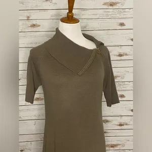 Calvin Klein zippered cowl/turtleneck sweater dress thumbnail 2