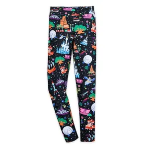 NWT Disney Parks World Icons Epcot Animal and Magic Kingdom Leggings M thumbnail 2