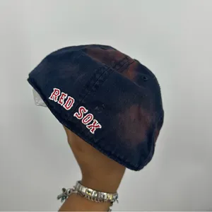 Boston Red Sox Custom Bleach Splatter Dad Hat Size XL thumbnail 6