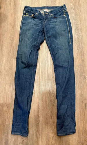 True Religion Stella Womens Blue Denim Jeans‎ Sz 29 Distressed Skinny Fit thumbnail 1