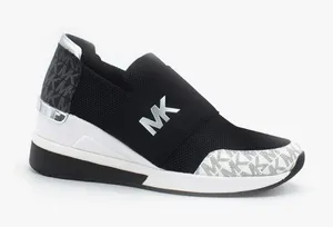Michael Kors womens Felix Trainer black and white #13 thumbnail 1