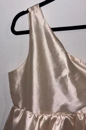 AB Studio One-Shoulder Champagne Color Party Dress thumbnail 4