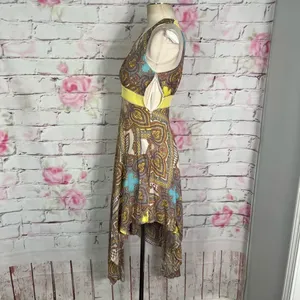 🔥5 for $25 sale🔥 Antonio Melani silk bohemian print asymmetric night out dress thumbnail 7