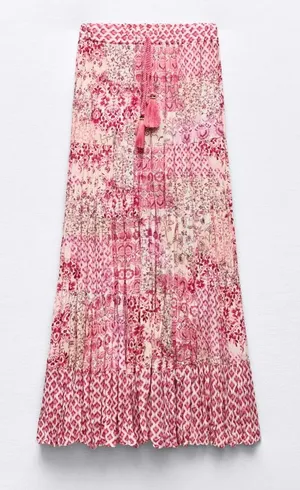 Boho soft pink maxi skirt  thumbnail 1