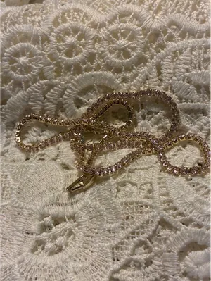 Pink Cubic Zirconia Gold Plated Tennis Necklace – Elegant thumbnail 5