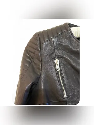 H&M The New Icons Women’s Long Sleeve Black Leather Biker Jacket Size 4 thumbnail 10