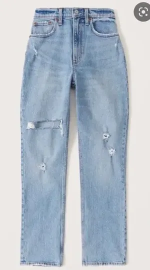 Abercrombie Curve Love 90s Ultra High Rise Straight Jeans thumbnail 1