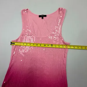 Express Women's Pink Ombre Ribbed Tank Top with Sequin Embellishments thumbnail 4