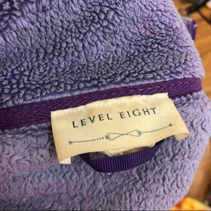 Purple Full Zip Sweater Shirt Top Jacket Cardigan Long Sleeve Fleece Sherpa Y2K Comfy Warm Lounge Casual Preppy Outdoor Hiking Adventure Exercise Yoga thumbnail 3