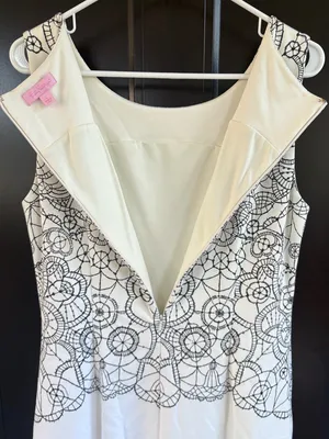 EUC Lilly Pulitzer Julianna “Lace You There” Ponte Sheath Dress Size Large thumbnail 8