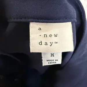 A New Day M Button Front Utility Jumpsuit Navy Blue Coastal Summer Officewear thumbnail 6