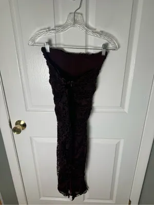 House of CB Isadora Black Cherry Devore Corset Dress XS thumbnail 8