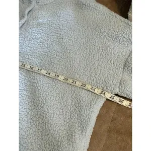 Aerie Sherpa Pullover Size Medium Fleece Pale Blue Warm Mock Neck thumbnail 6