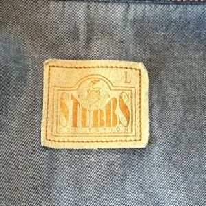 Vintage Stubbs Collection Denim Button-Up Long Sleeve Shirt NO BUTTONS Size L thumbnail 9