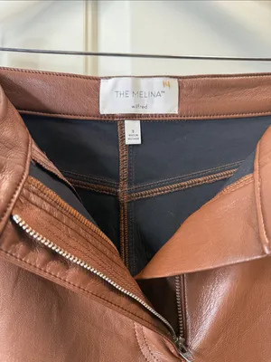 Aritzia Wilfred The Melina Pant Vegan Leather Brown 8 thumbnail 3