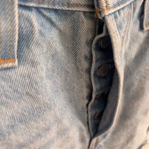 Levis Premium 501 Original High Rise Light Wash Distressed Denim Shorts W25 thumbnail 4