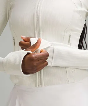 Lululemon Cropped Define Jacket Ribbed Nulu Bone Radiate Transparent Foil thumbnail 2