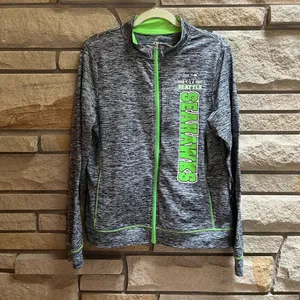 NFL Teens Love Seattle Seahawks Zip Up Athletic Jacket Grey Rave Green XL thumbnail 8