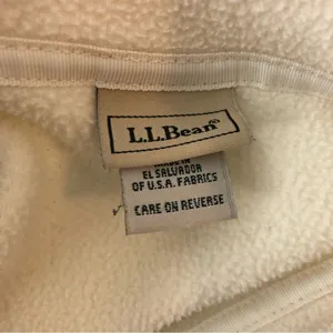 L.L. Bean Fleece Quarter Zip Jacket Winter White Ivory Sz. S Stretch Lounge Cozy thumbnail 5