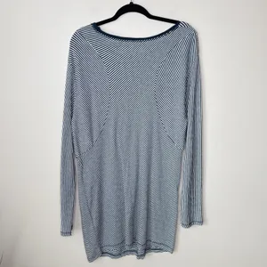 Rag & Bone Striped Kit Dress Size‎ Large Long Sleeved Knit Yarn Dyed Navy White thumbnail 7