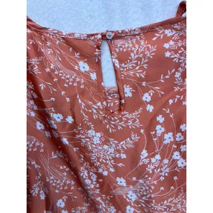 Vanilla Bay Womens 3X Rust Orange Floral Tiered Babydoll Top‎ VT28391PLUSGG thumbnail 7