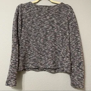 Madewell Rainbow Knit Puff Shoulder Crew Neck Sweater Womens S Boho Fall Cozy thumbnail 4