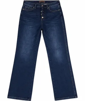 judy blue straight leg jeans button fly jeans 11/30 high rise dark wash thumbnail 1